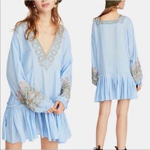 NWT Free People wild one embroidered boho dress S
